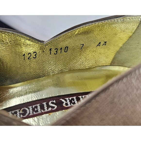 Vintage Walter Steiger Beige & Cream Kitten Heel Pumps Size 7 - Picture 6 of 12